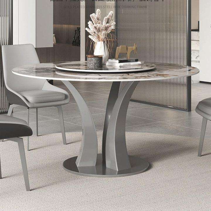 Close-up view of custom-made round dining table showcasing smooth wood grain and elegant craftsmanship