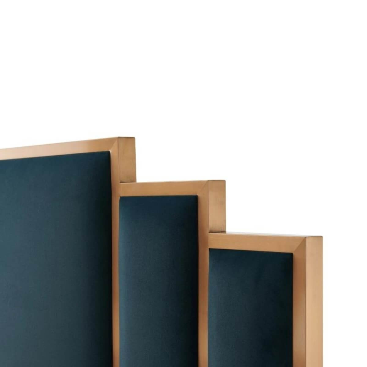 Close-up of Elegant Midnight Whispers velvet bed headboard featuring tufted design and plush upholstery