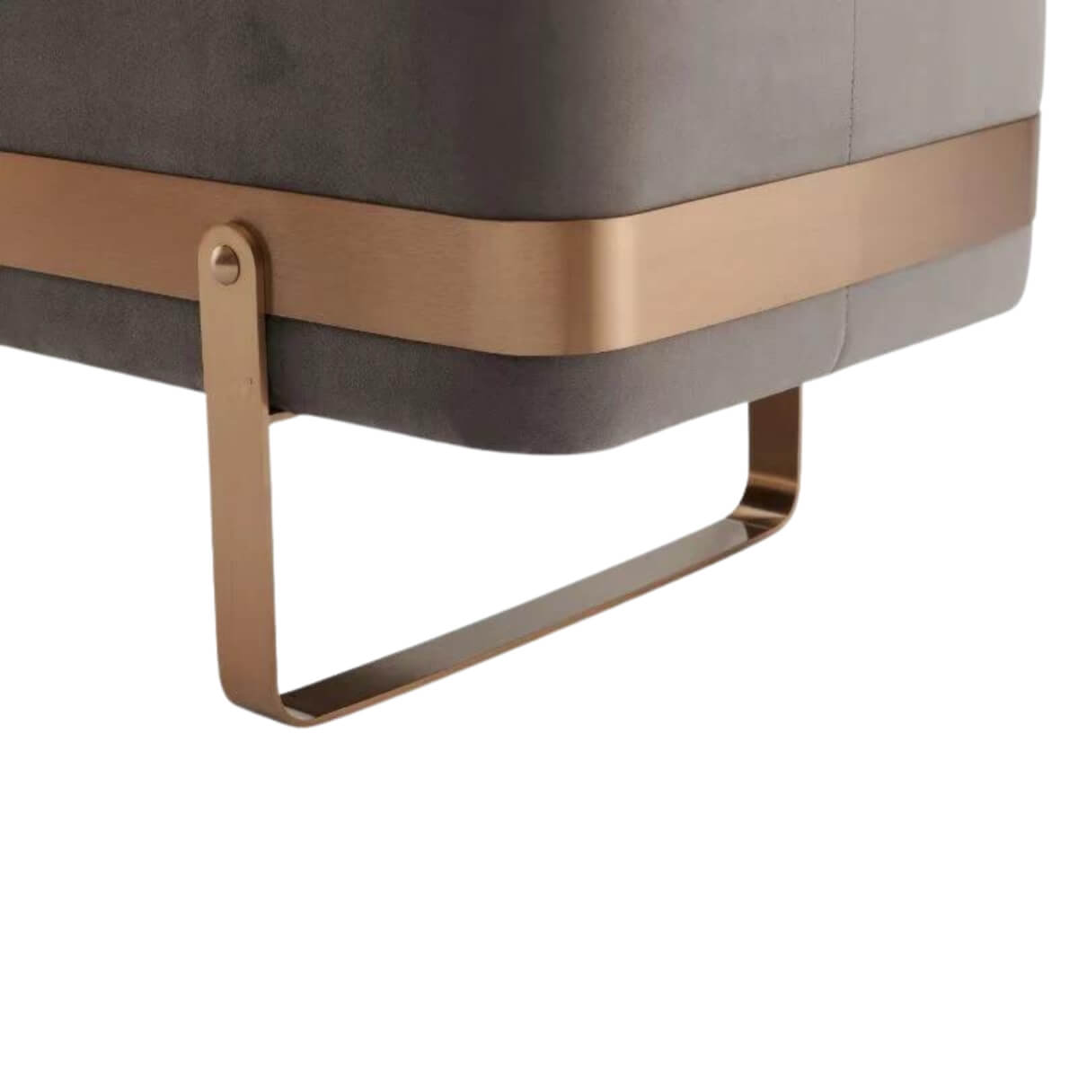 Detail view of Elegant Whispering Woodland velvet bench stand – showcasing plush velvet upholstery and finely crafted wooden legs for a luxurious touch