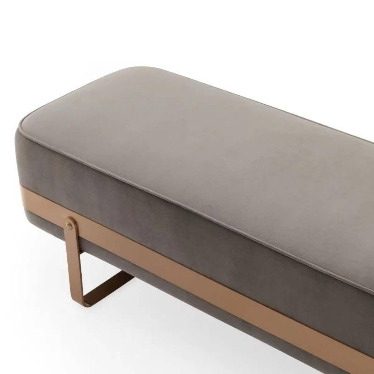 Close-up detail of Elegant Whispering Woodland velvet bench – highlighting soft velvet fabric and refined craftsmanship for upscale interiors