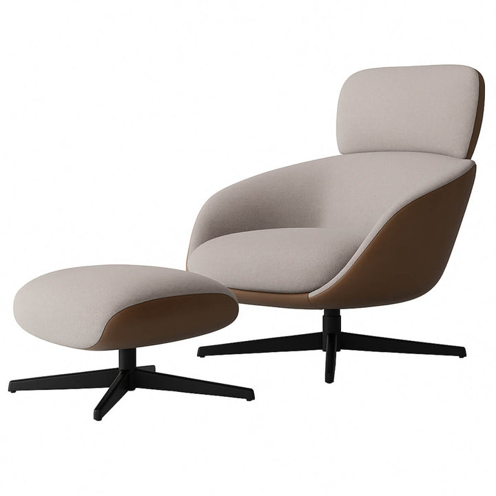Back view of Elite Comfort swivel chair featuring smooth upholstery and modern lounge style