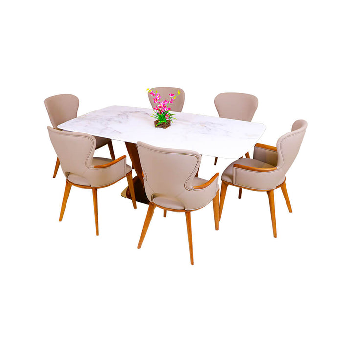 Elmora solid wood dining chair – dining tabile view.