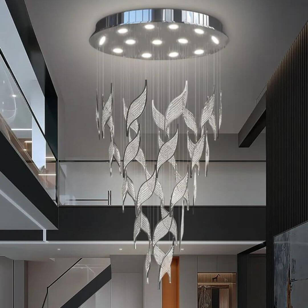 Emanate Glass Chandelier Light in Living Room – Elegant Modern Ceiling Lighting Fixture
