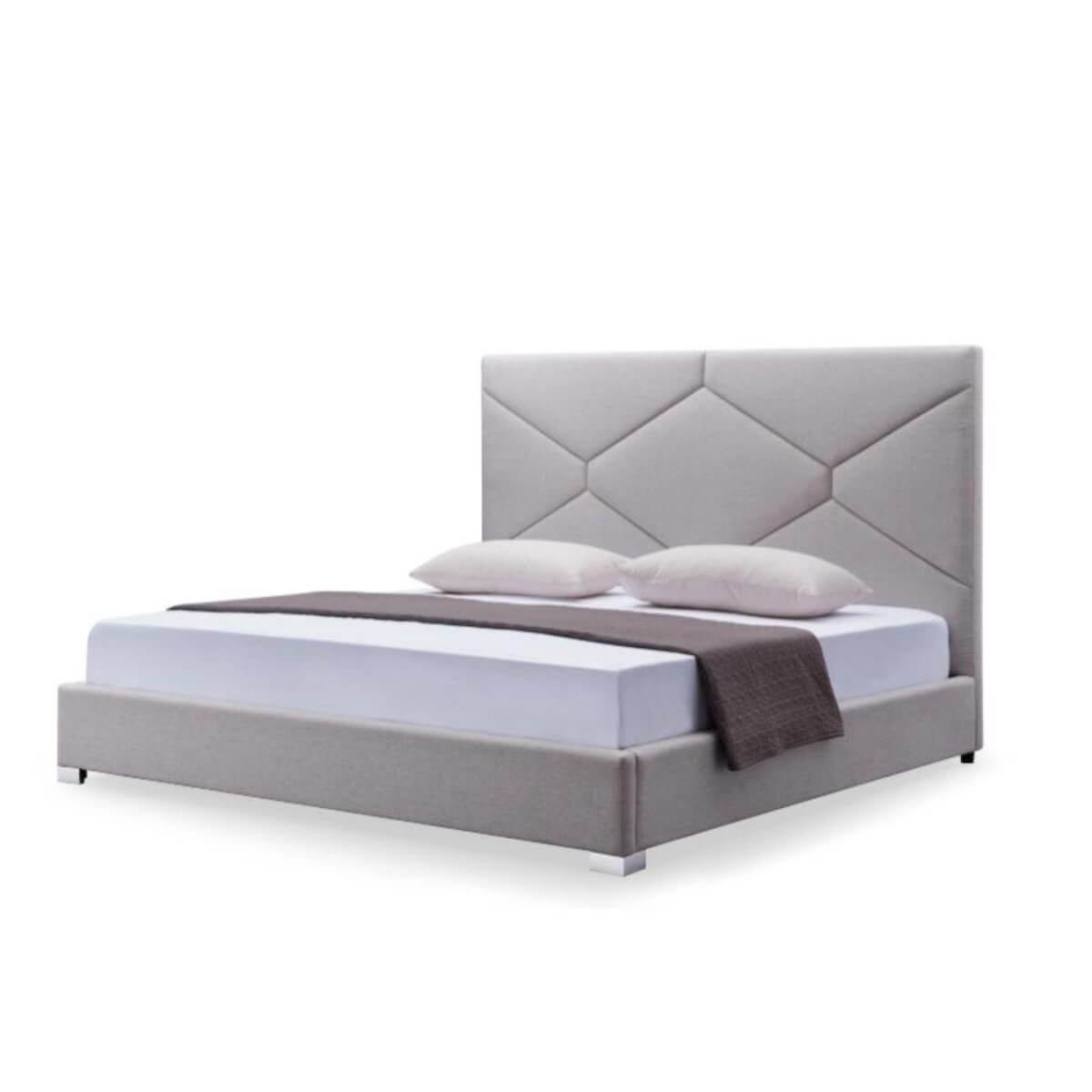 Ember Glow modern custom cotton linen bed featuring breathable fabric and minimalist design