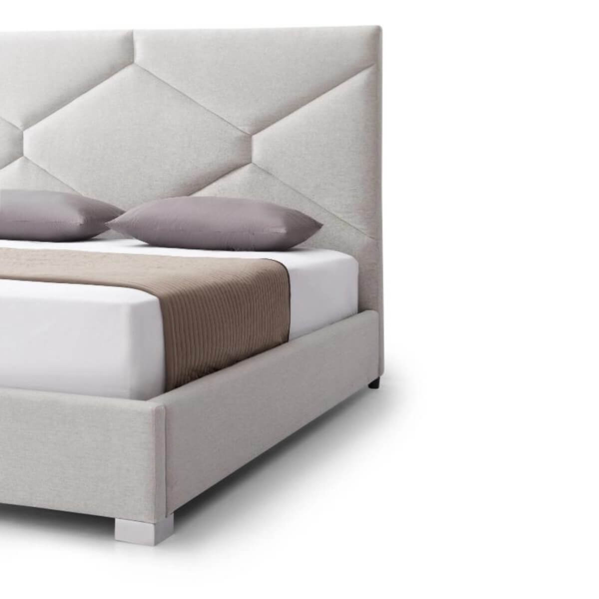 Ember Glow modern custom cotton linen bed featuring breathable fabric and minimalist design