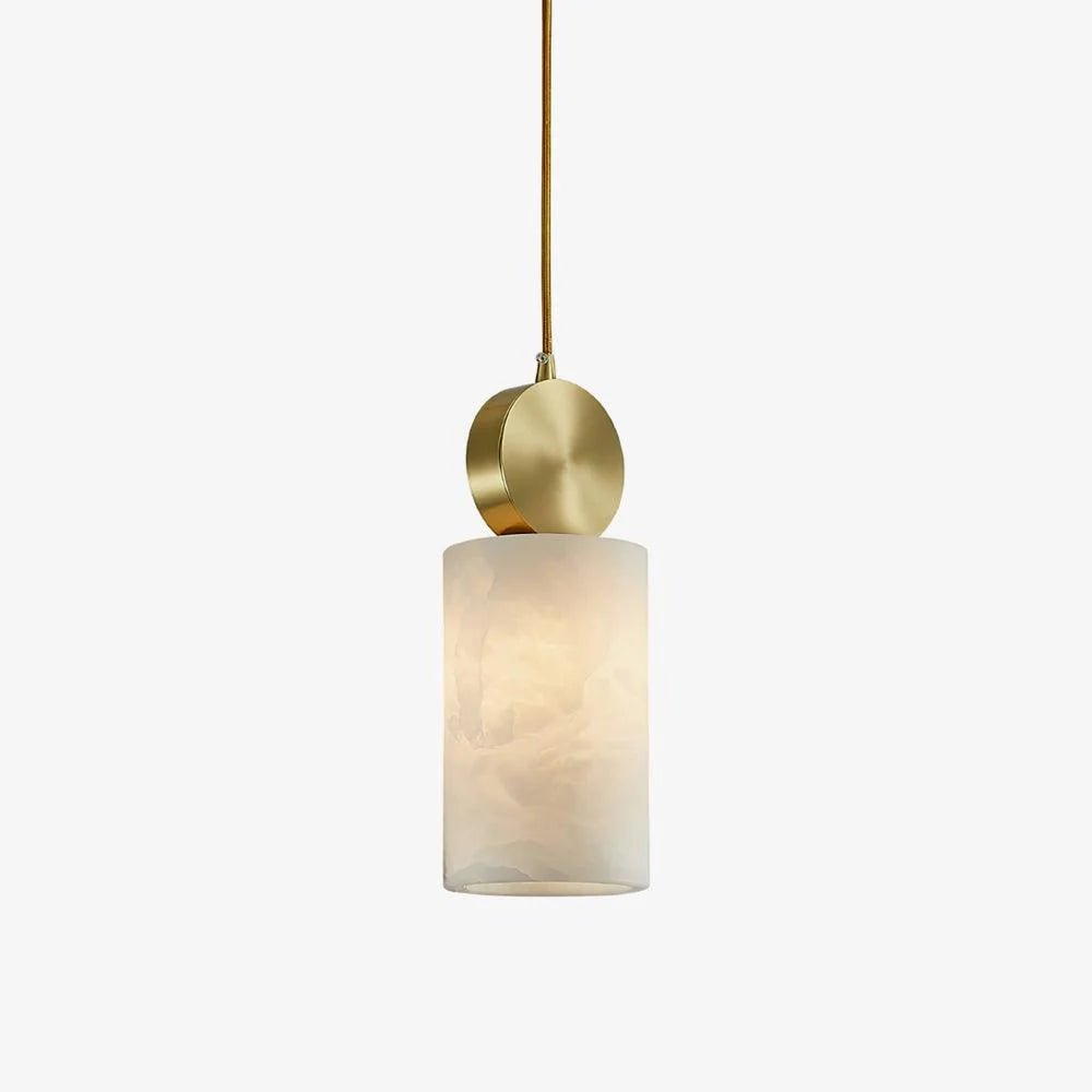 Etruscan alabaster pendant light with marble finish, elegant modern interior lighting