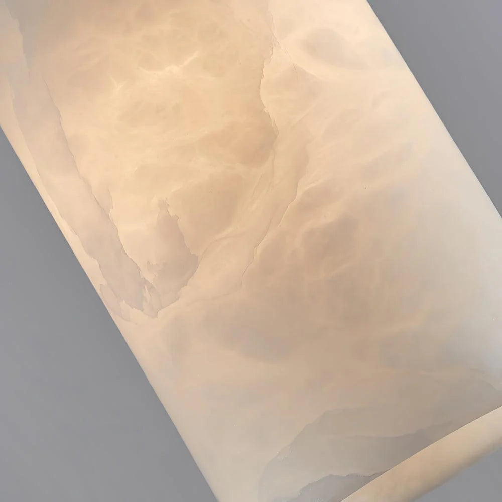 truscan alabaster pendant light with marble finish, detailed view of elegant interior lighting