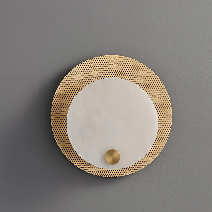 Evelyn alabaster wall sconce front view, elegant marble finish for modern home interior lighting