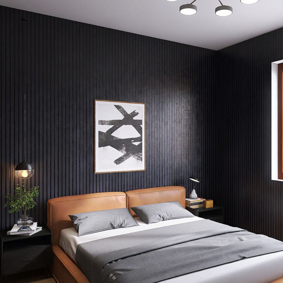 Evergrain Wall Cladding Panel Behind Bed – Stylish Modern Bedroom Wall Panel Interior Design