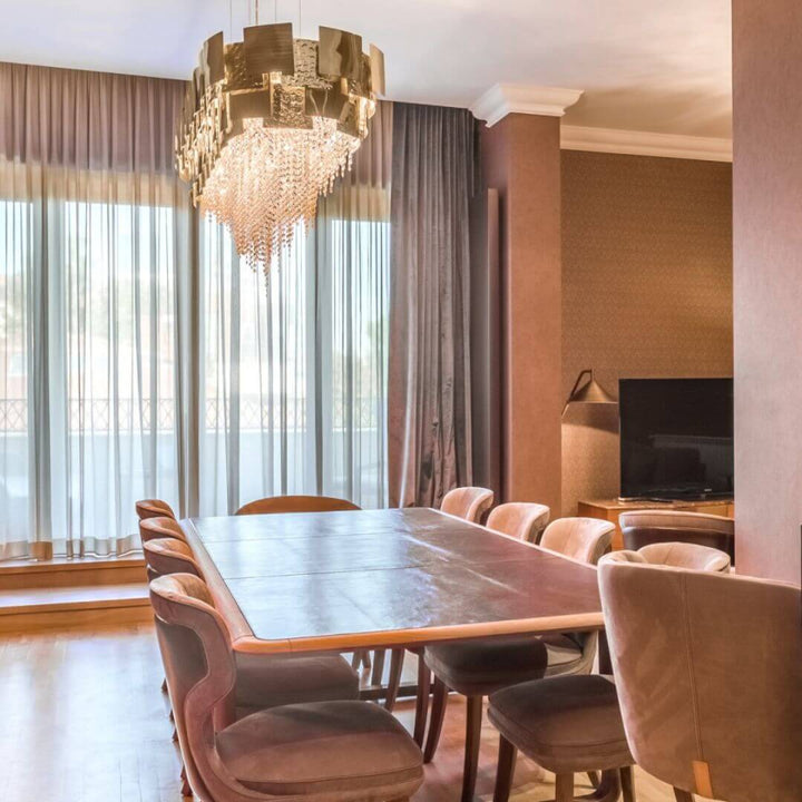 Fervent Oval-Shaped Gold Crystal Chandelier Light – Luxurious Modern Ceiling Lighting Fixture