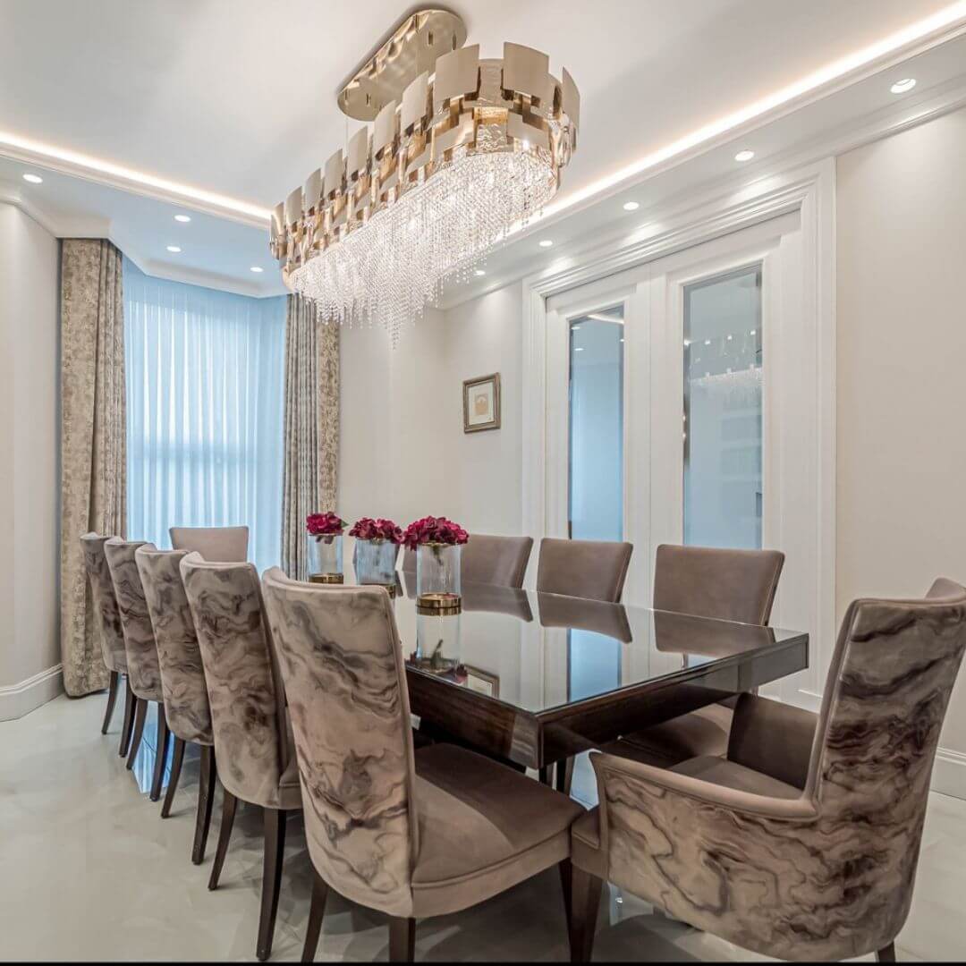 Fervent Oval Shape Gold Crystal Chandelier Light – Stylish Modern Ceiling Lighting Fixture