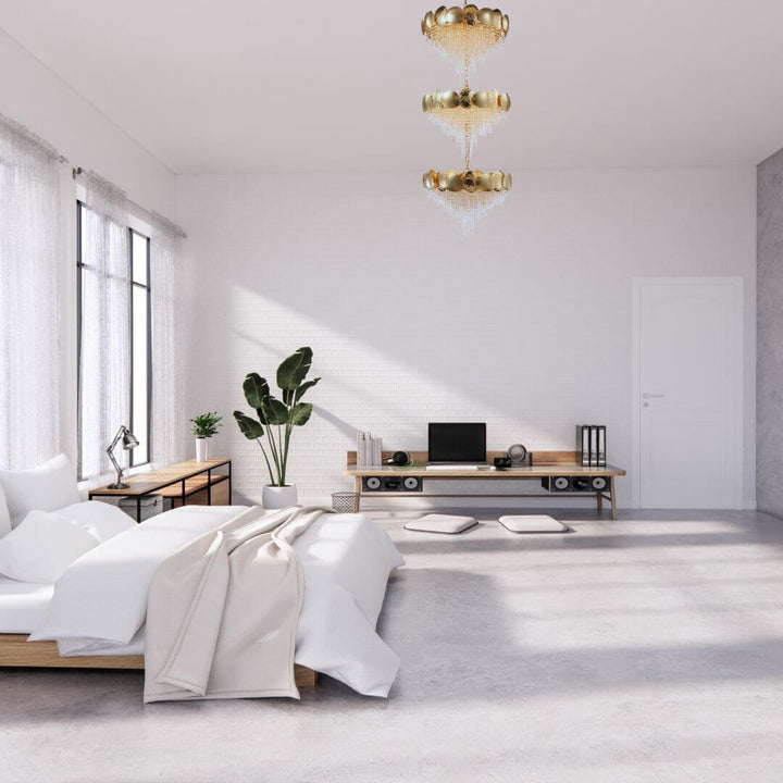 Fervor Crystal Chandelier Light Hanging in Bedroom – Elegant Modern Lighting Fixture