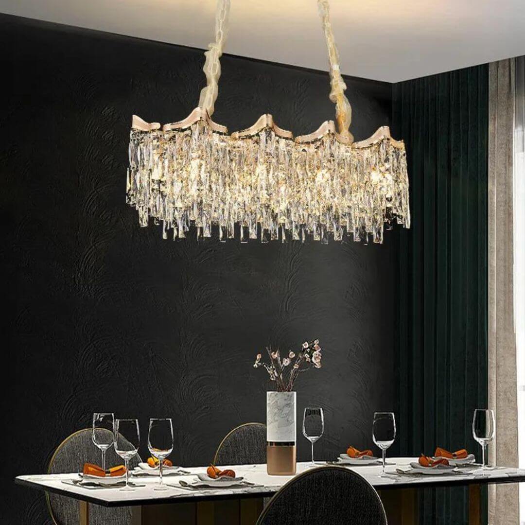 Firefly chandelier light hanging gracefully, featuring delicate design with sparkling illumination