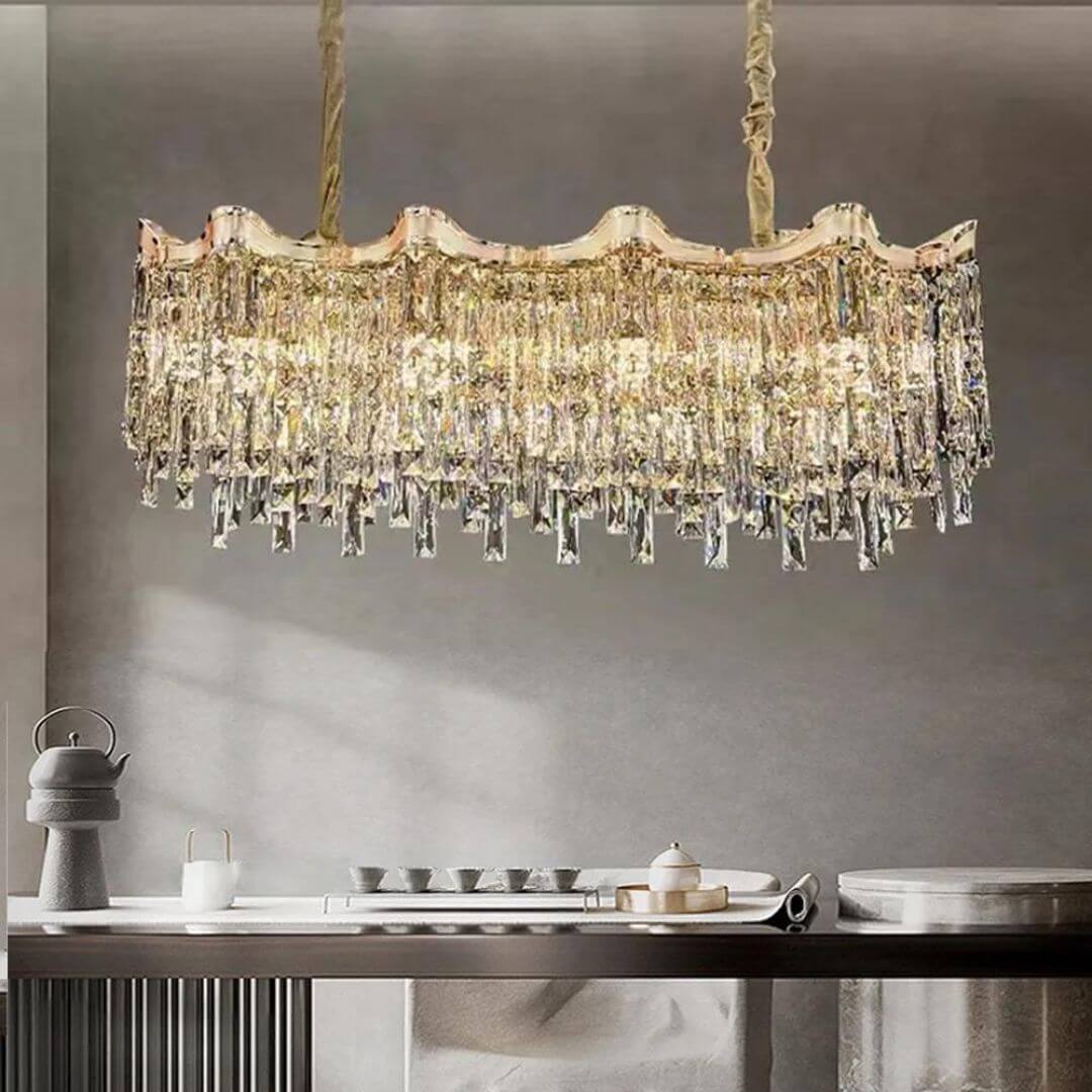 Firefly chandelier light hanging gracefully, featuring delicate design with sparkling illumination