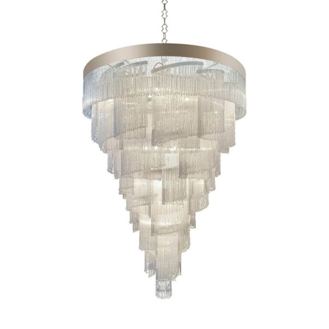 Firelight Spiral Crystal Chandelier Light – Elegant Modern Spiral Ceiling Lighting Fixture