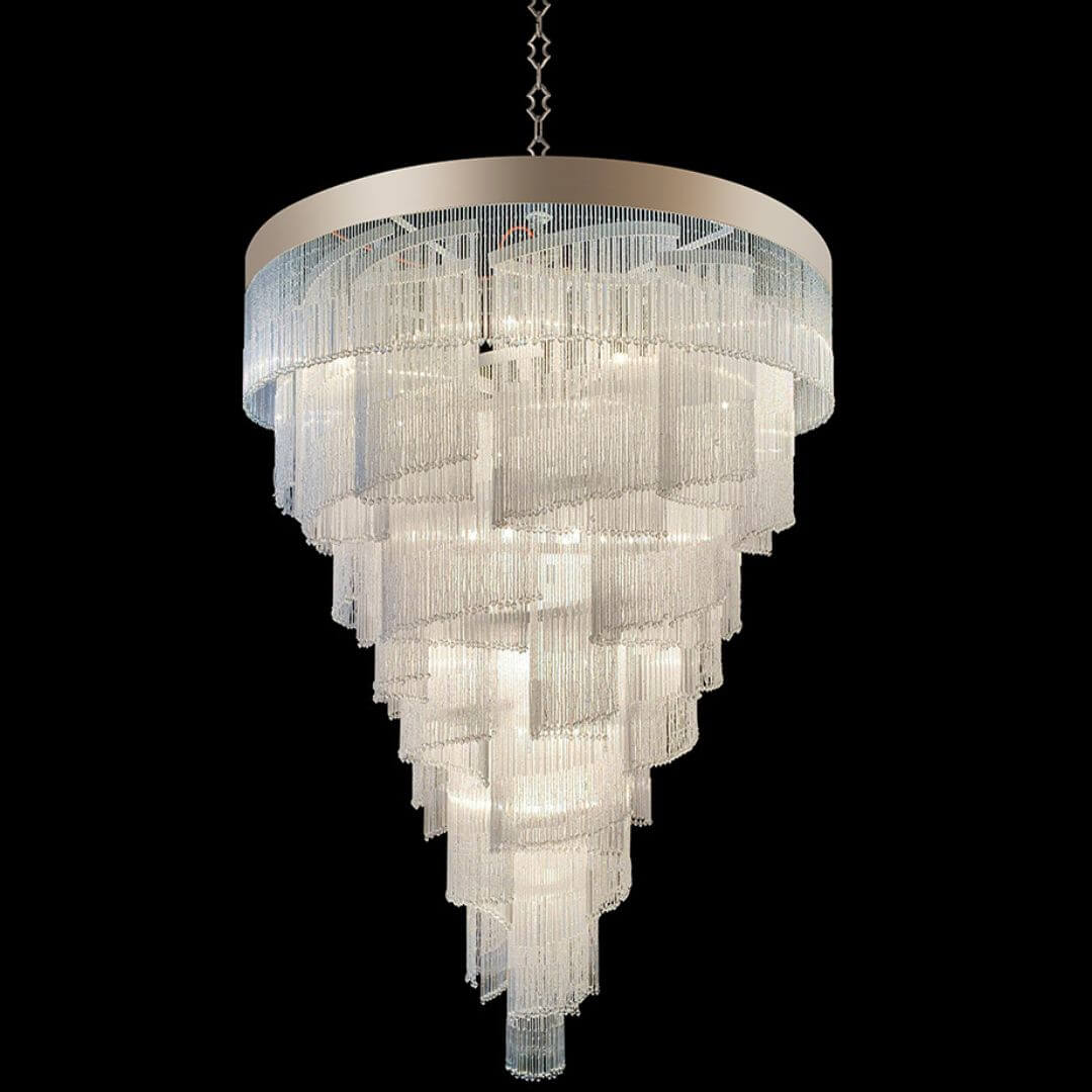 Firelight Spiral Crystal Chandelier Light – Luxurious Modern Spiral Ceiling Lighting Fixture