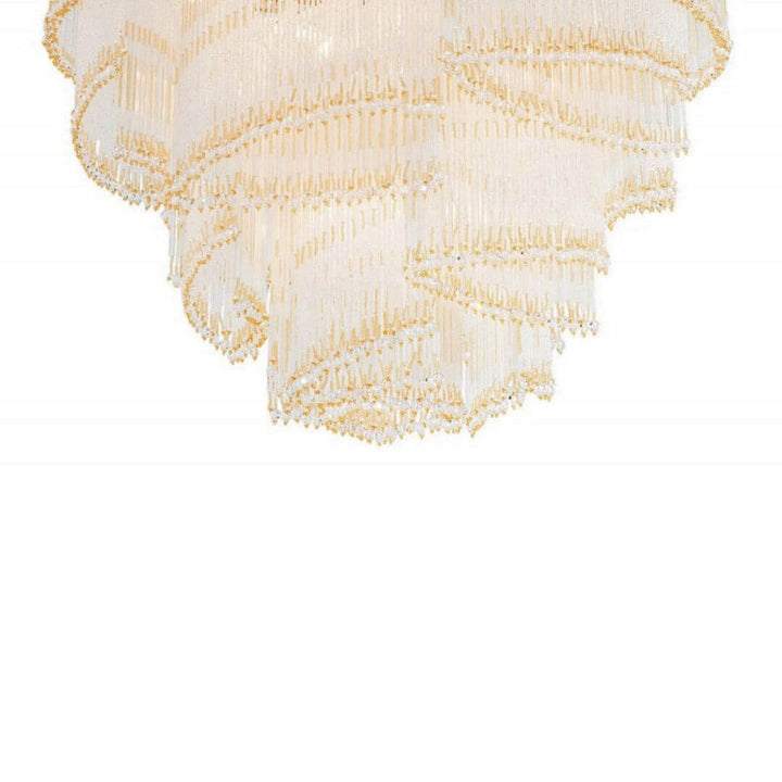 View of Firelight Spiral Crystal Chandelier Light – Elegant Modern Spiral Ceiling Lighting Fixture