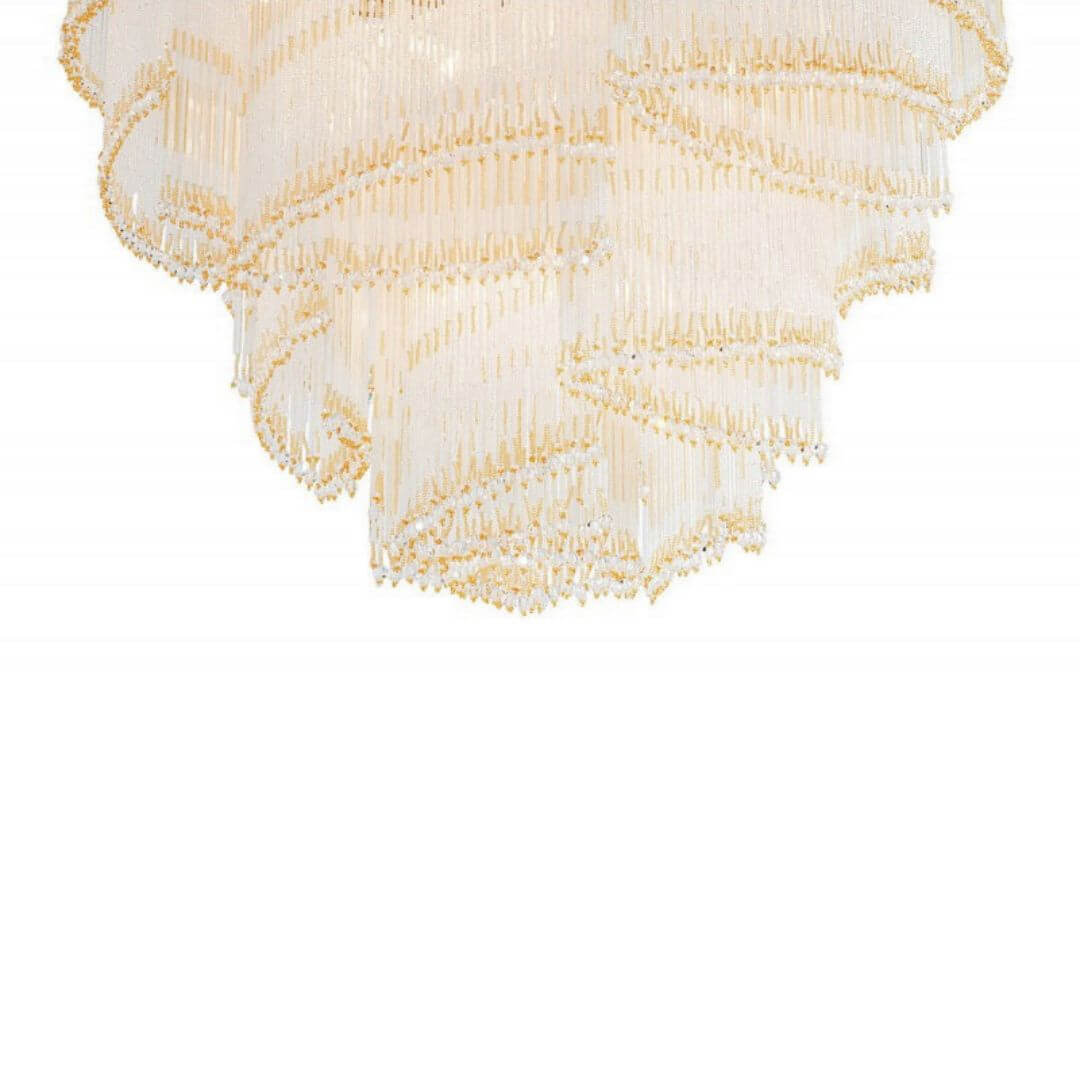 View of Firelight Spiral Crystal Chandelier Light – Elegant Modern Spiral Ceiling Lighting Fixture