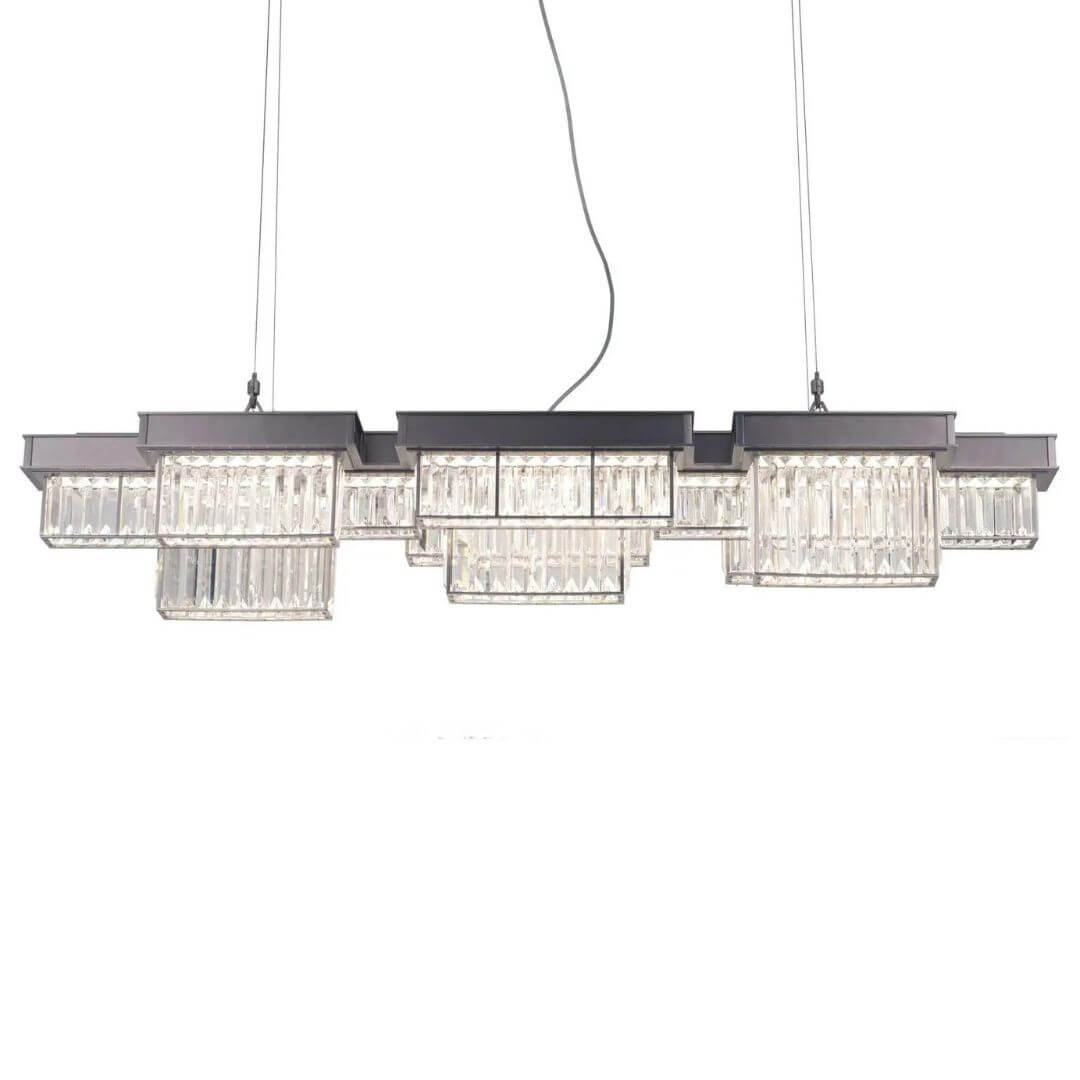 Front View of Fizzle Crystal Chandelier Light – Luxurious Modern Ceiling Lighting Fixture