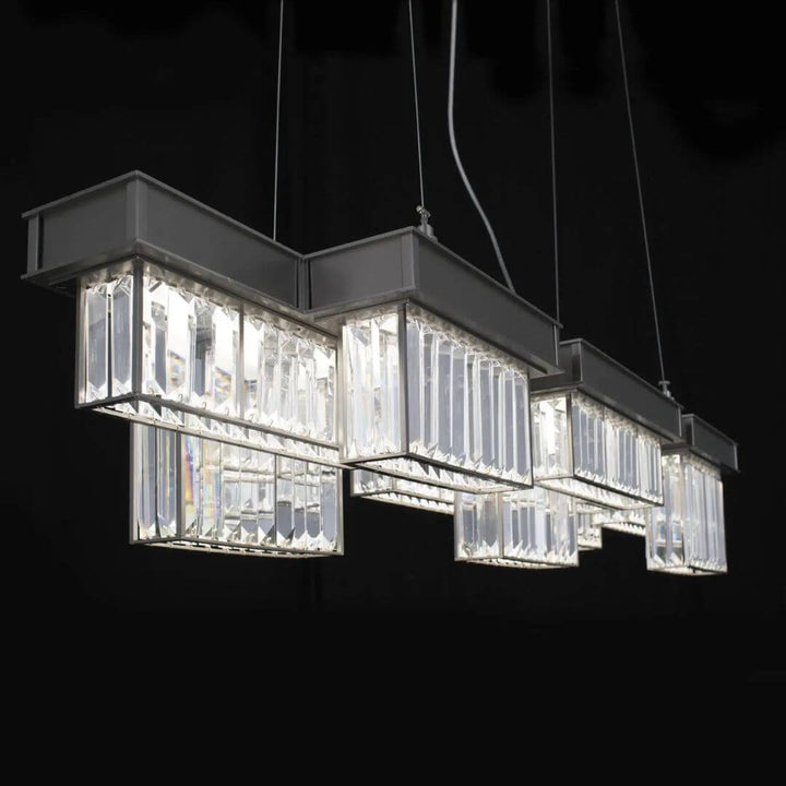 Side View of Fizzle Crystal Chandelier Light – Elegant Modern Lighting Fixture for Living Room