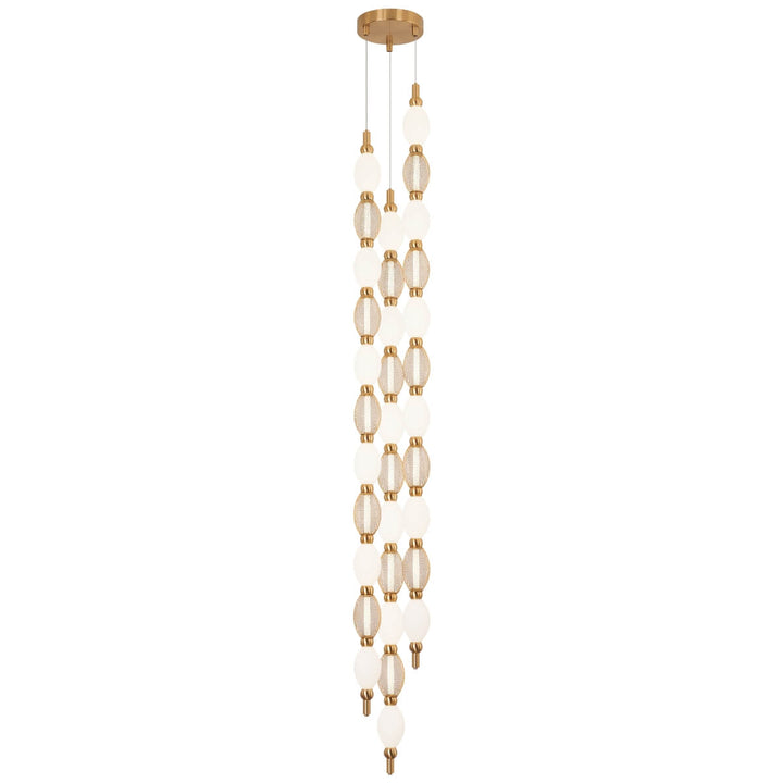 Florent 3-lamp adjustable LED chandelier with aged gold finish – contemporary design featuring adjustable arms and warm lighting.