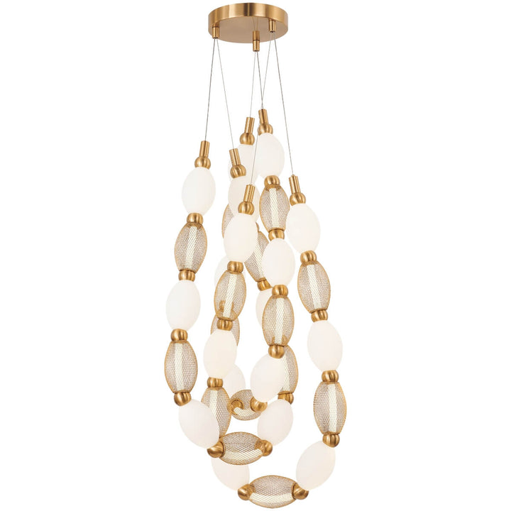 Florent 3-lamp adjustable LED chandelier in aged gold finish – sleek design with adjustable lighting arms.