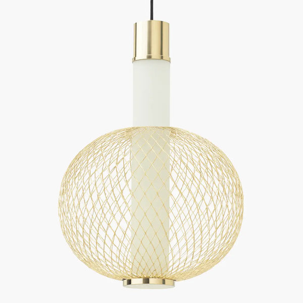 Florent gold single pendant light with LED, modern ceiling lighting for home or office decor.