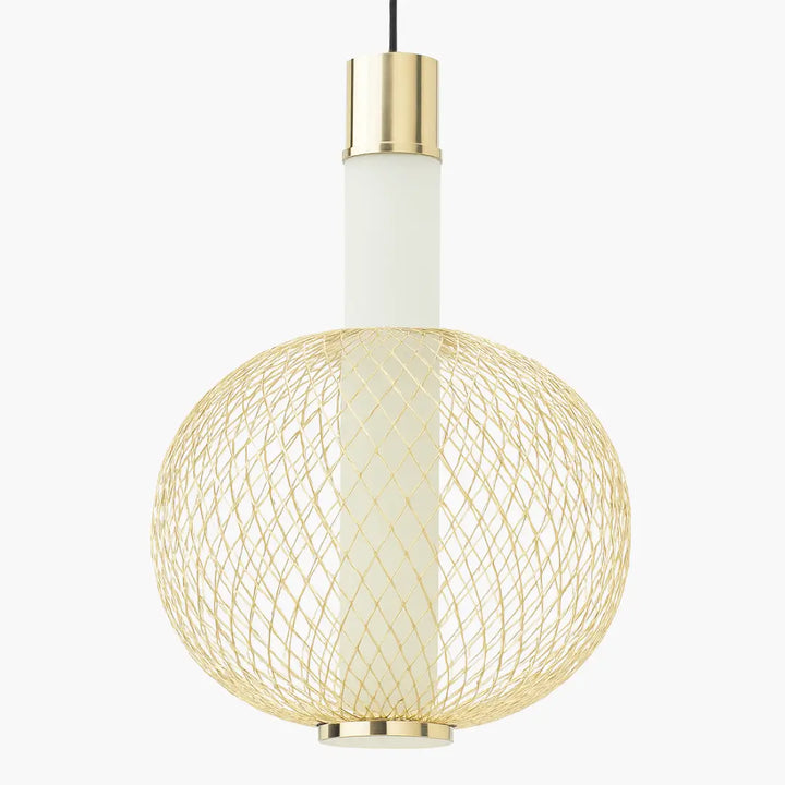 Florent gold single pendant light with LED, modern ceiling lighting for home or office decor.