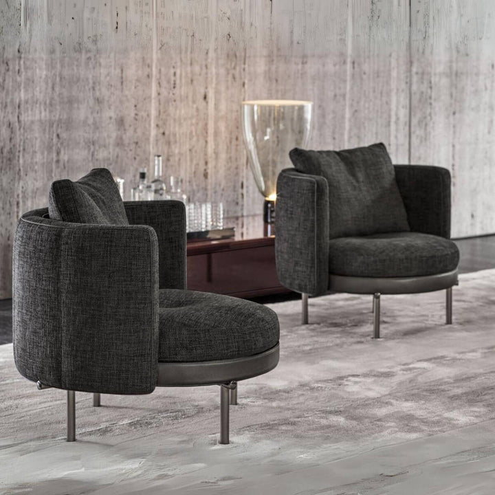 Modern Flux Forma Serene single-seater sofa featuring breathable cotton linen fabric