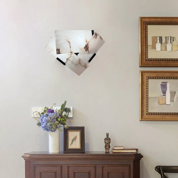 Fly alabaster sconce wall lighting in dining room for elegant and modern home décor