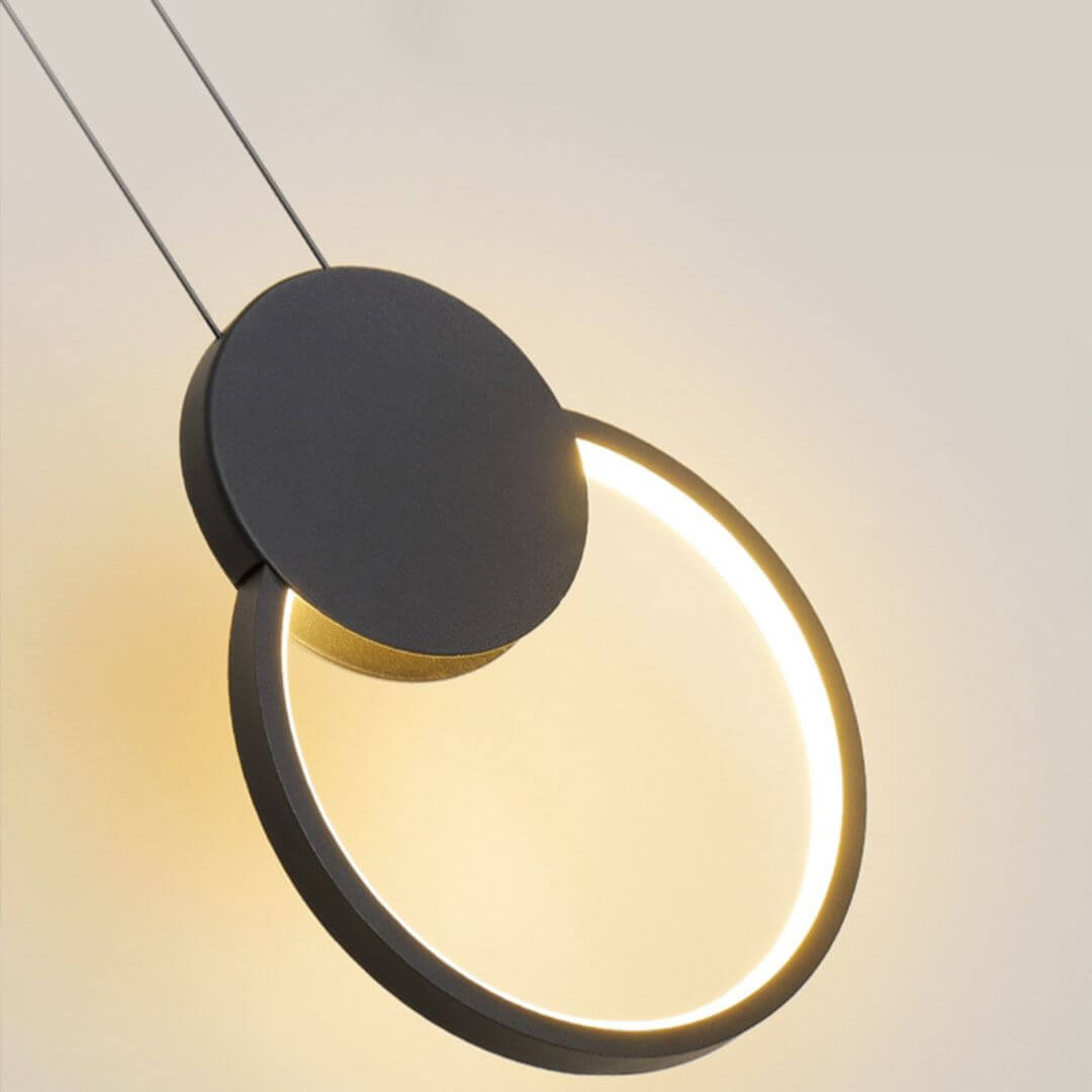 Close-Up Detail View of Gleam Circular Pendant Light – Sleek Modern Lighting Fixture