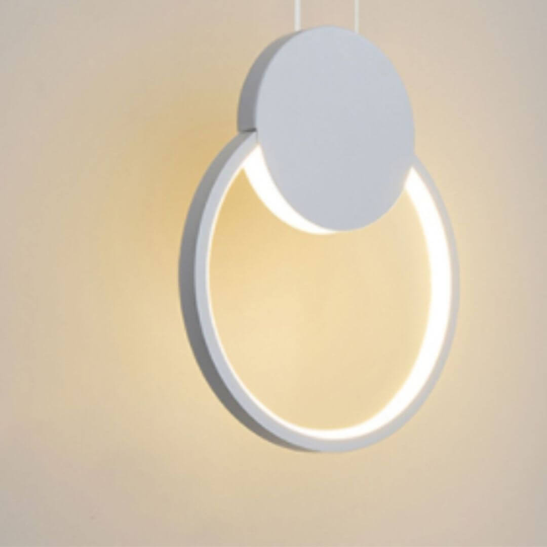Gleam Circular Pendant Light on White Background – Modern Minimalist Hanging Light Fixture
