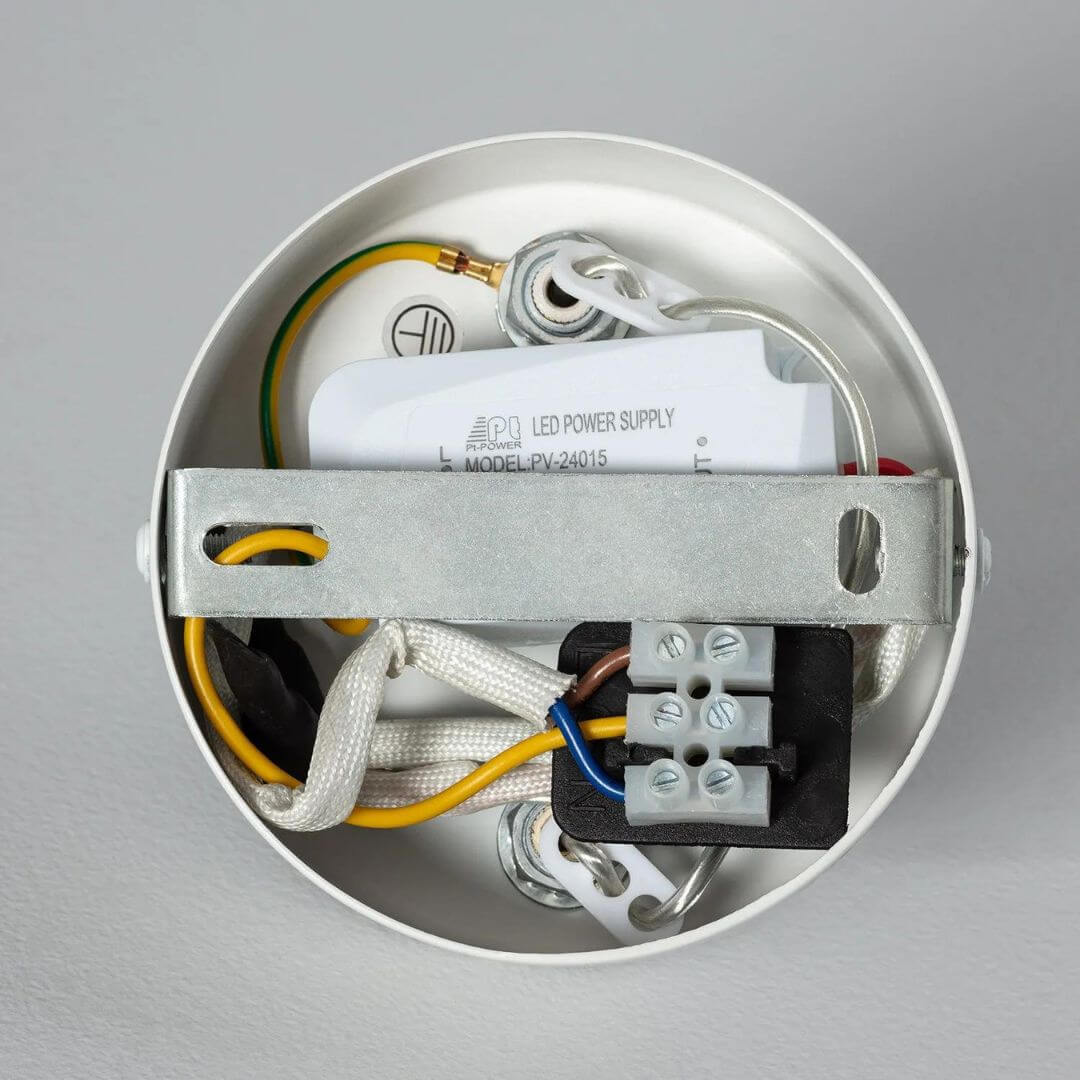 Gleam Circular Pendant Light Installed Inside Wall Mount – Contemporary Lighting Design