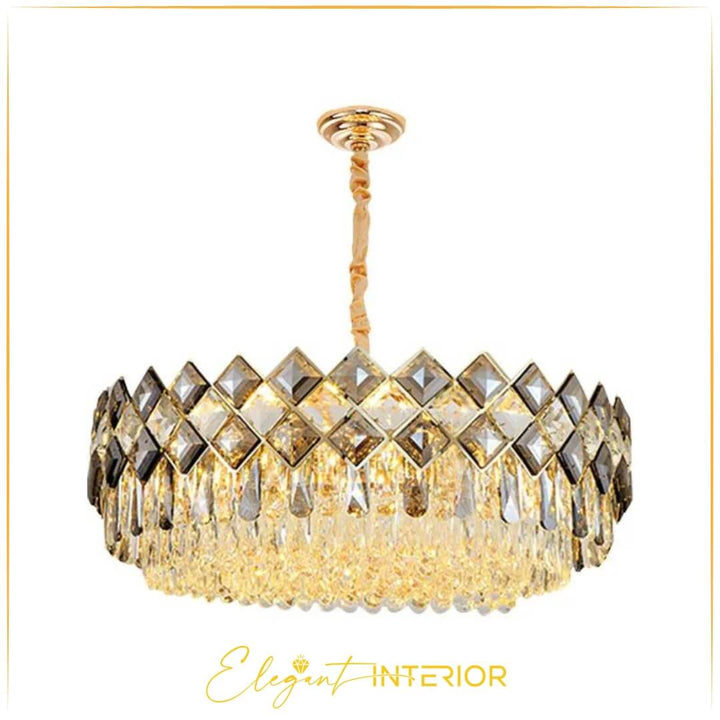 Gleaming Crystal Chandelier – Elegant Modern Ceiling Lighting Fixture with Adjustable Chain