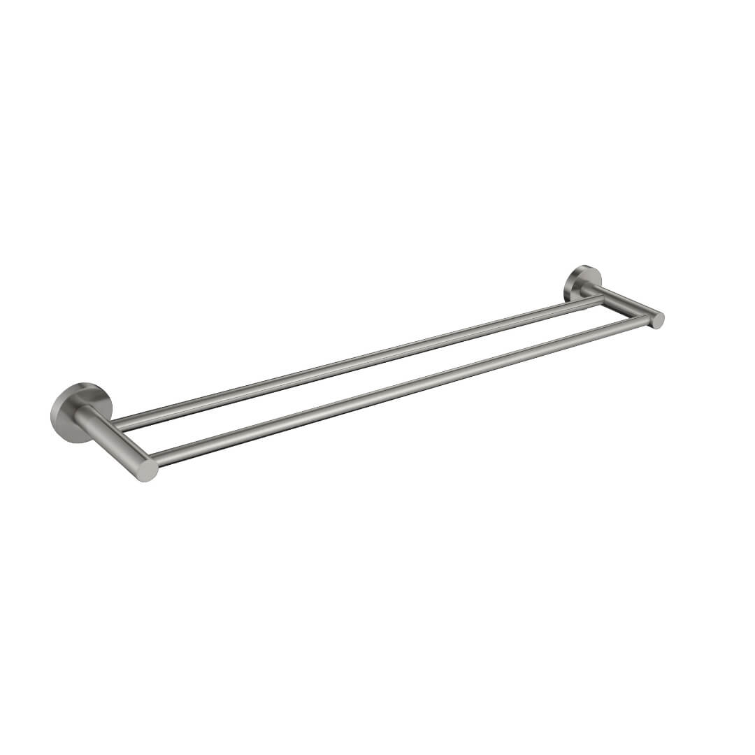 Gleamshore double towel rail from Eclipse collection in mat silver finish, modern bathroom accessory with sleek and elegant design