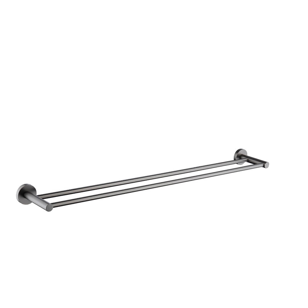 Gleamshore double towel rail from Eclipse collection in mat silver finish, modern bathroom accessory with sleek and elegant design