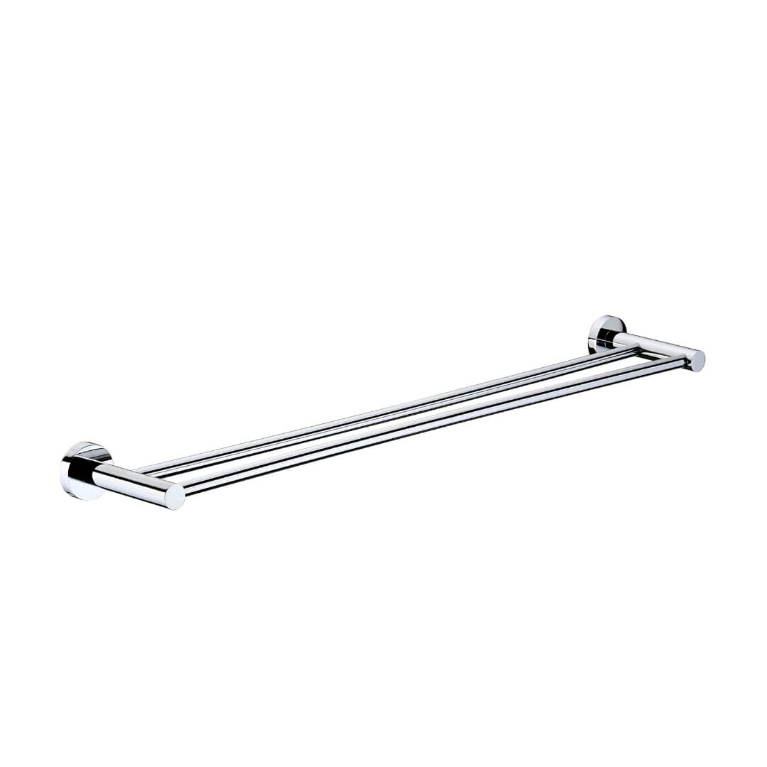 Gleamshore double towel rail from Eclipse collection in chrome finish, modern bathroom accessory with sleek and elegant design