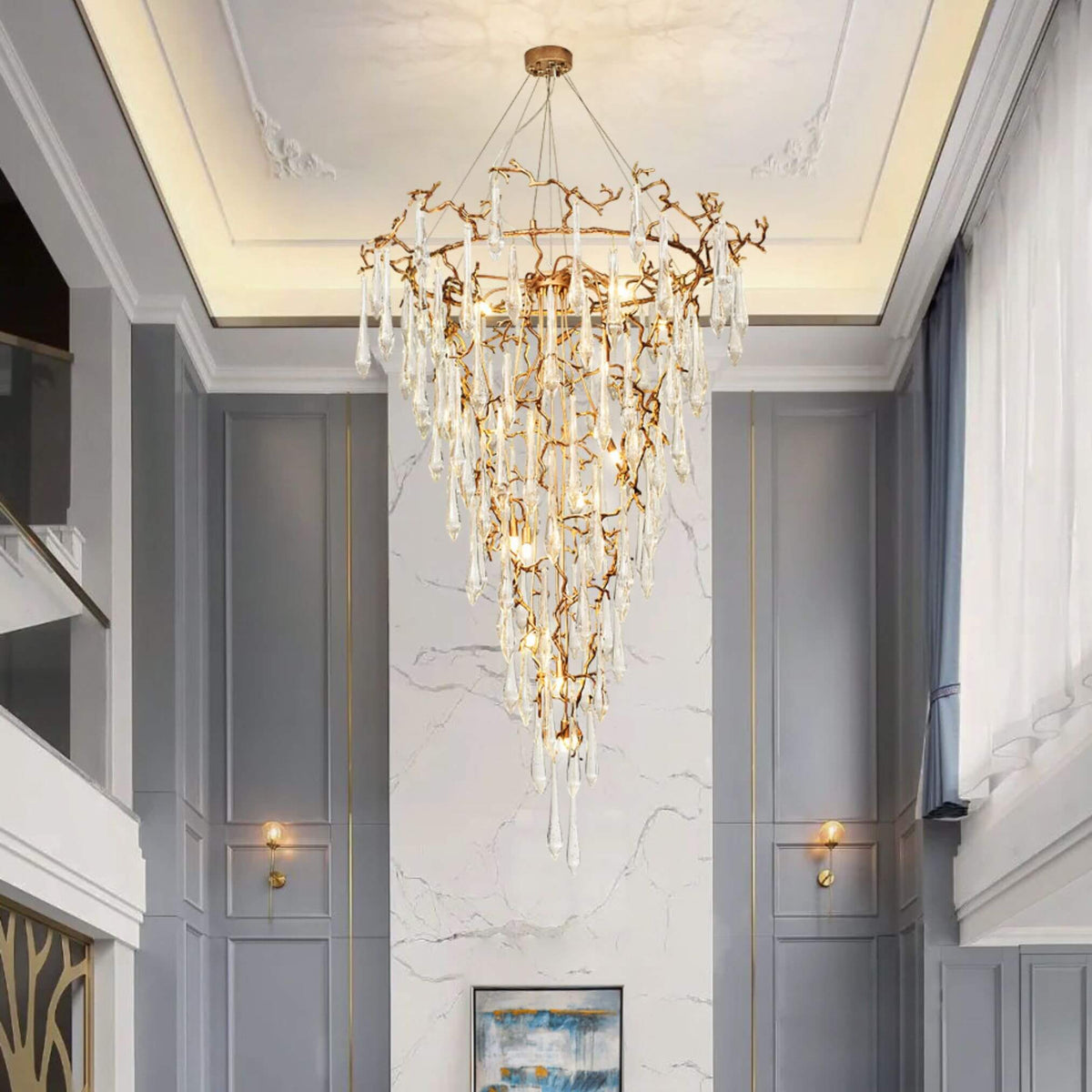 Angle Front View of Glimmer Chandelier Light – Elegant Modern Ceiling Lighting Fixture