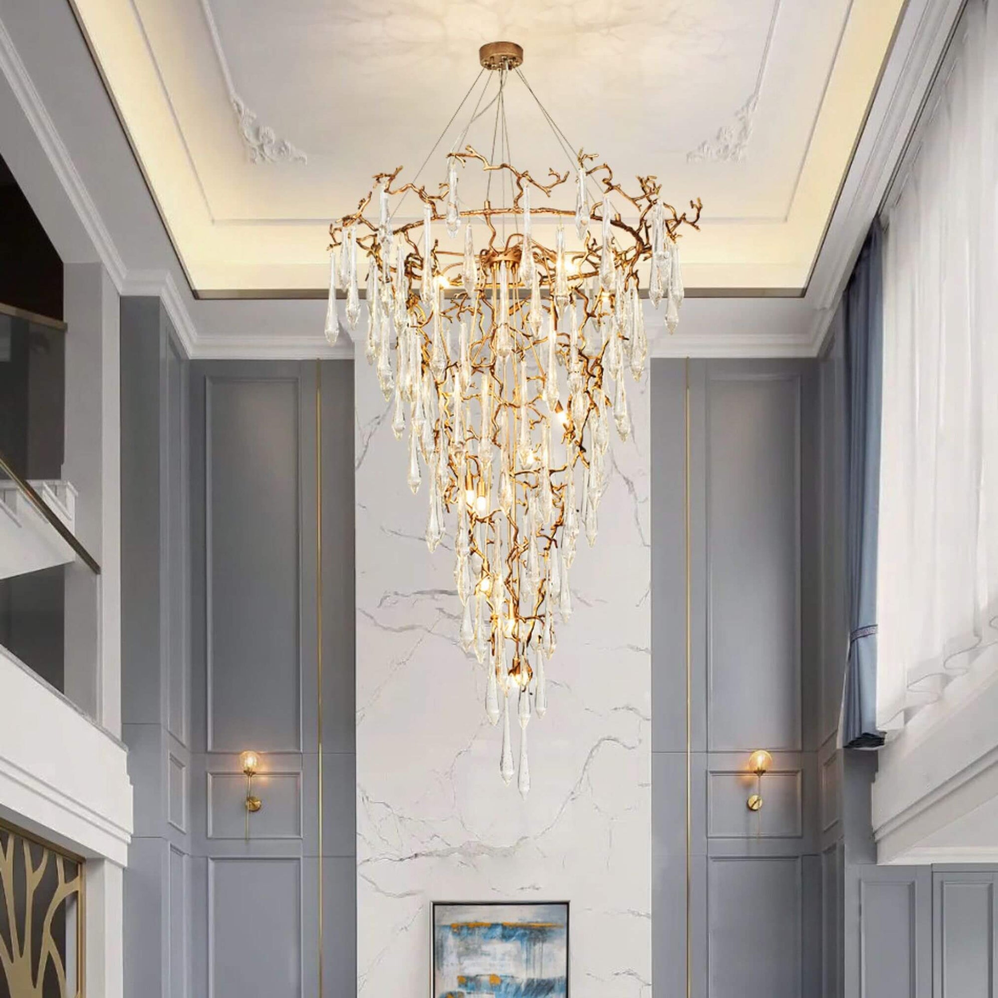 Angle Front View of Glimmer Chandelier Light – Elegant Modern Ceiling Lighting Fixture