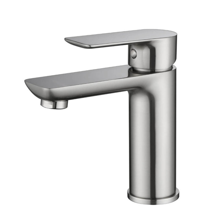 Close-up view of Glixen Eclipse basin mixer faucet, showcasing sleek modern design and polished chrome finish for bathroom