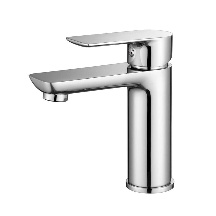 Close-up view of Glixen Eclipse basin mixer faucet, showcasing sleek modern design and polished chrome finish for bathroom,kitchen.