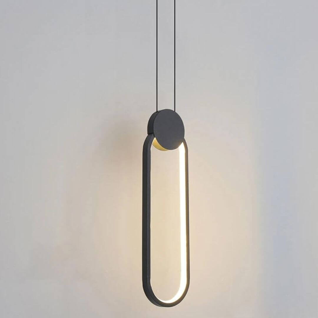 Glow Oval-Shaped Pendant Light Hanging – Sleek Modern Lighting Fixture for Interior Spaces