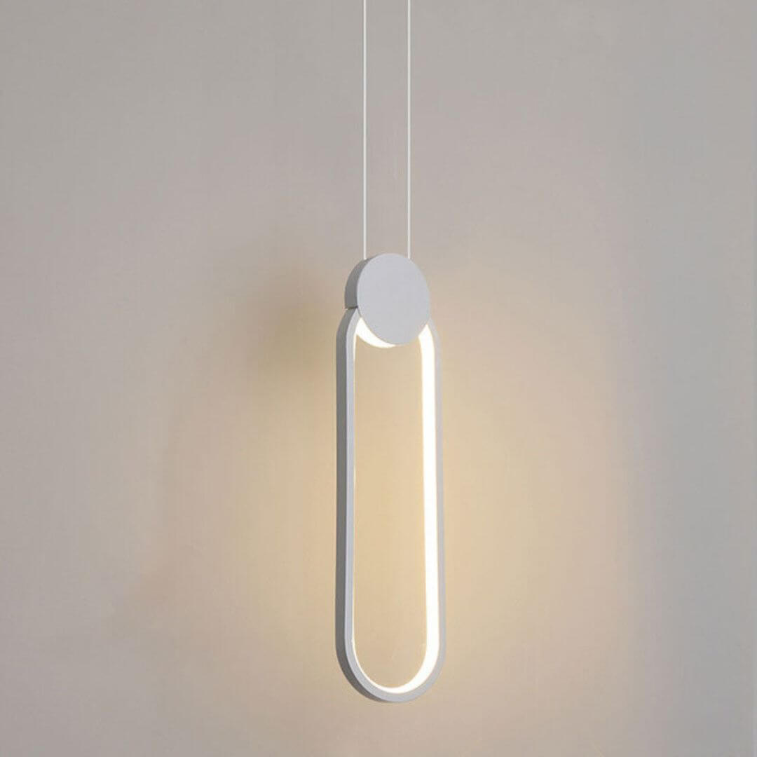 Close-Up View of Glow Oval-Shaped Pendant Light – Detailed Modern Lighting Design