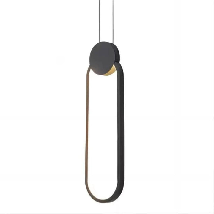 Glow Oval-Shaped Pendant Light Curved Side View – Stylish Modern Hanging Light Fixture