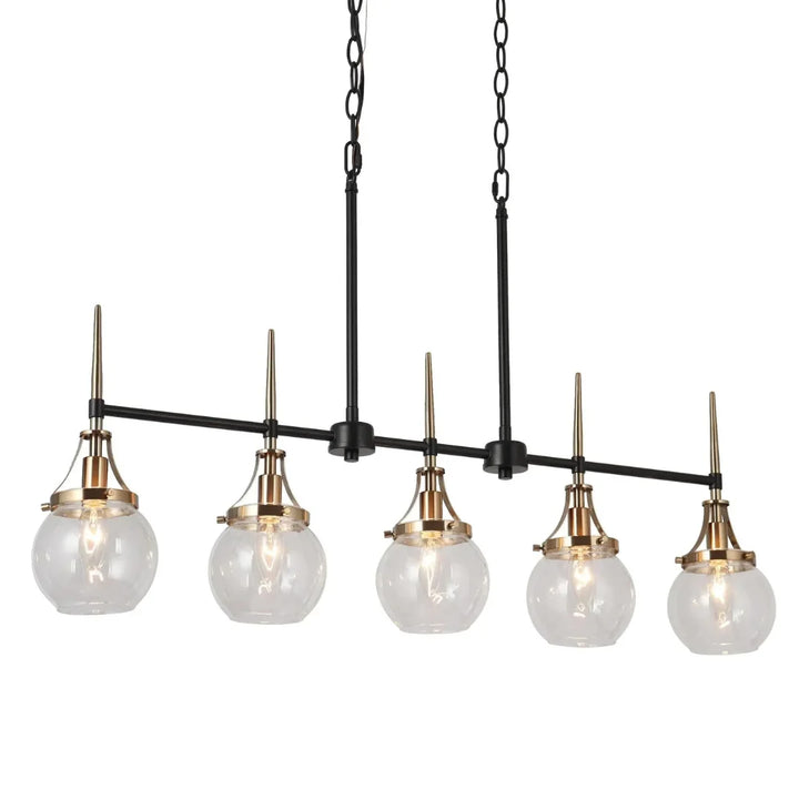 Goblet 5-light modern elegance chandelier featuring contemporary design with sleek glass shades