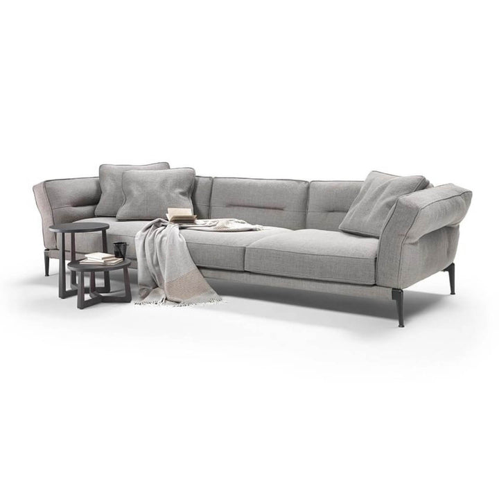 Side view of Graceful Grandeur KS18 Ada sofa with cotton-linen upholstery – sleek design featuring plush cushions and refined craftsmanship