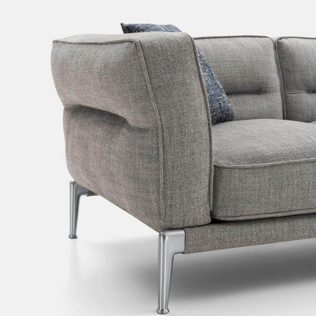Left side view of Graceful Grandeur KS18 Ada sofa with cotton-linen upholstery – elegant design with plush cushions and clean lines
