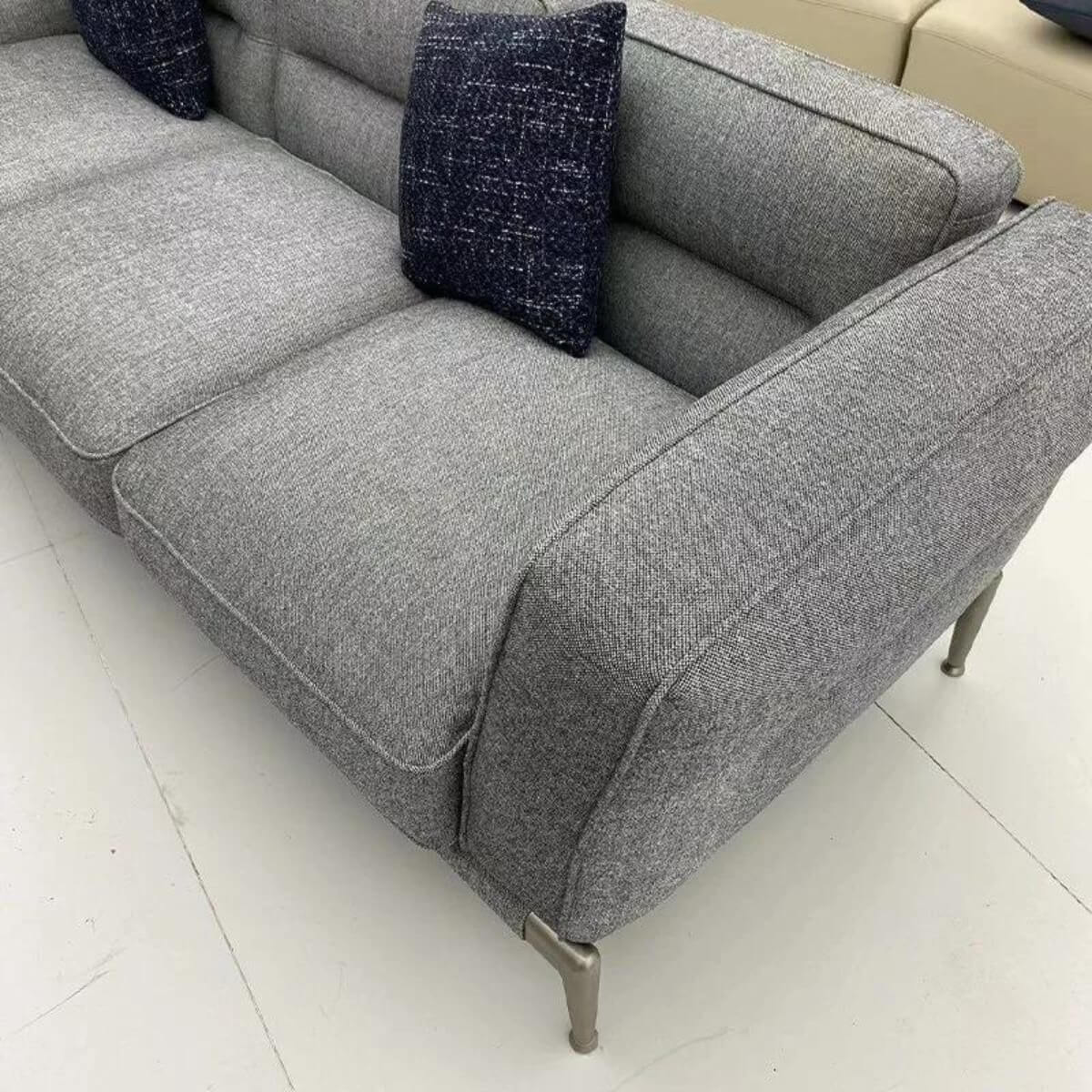 Right angle view of Graceful Grandeur KS18 Ada sofa with cotton-linen upholstery – sophisticated design featuring plush cushions and sleek lines