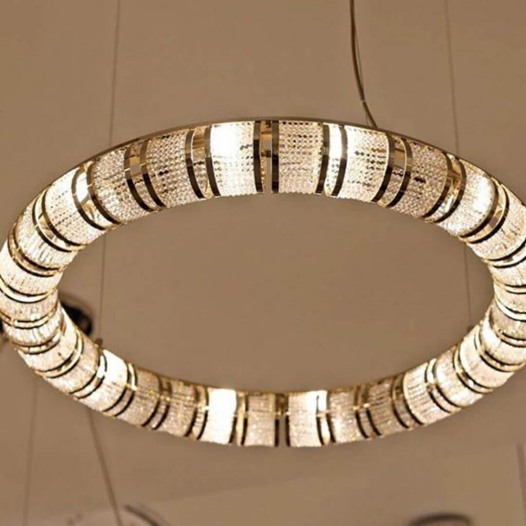 Bottom View of Halo Chandelier Light – Elegant Modern Ceiling Lighting Fixture