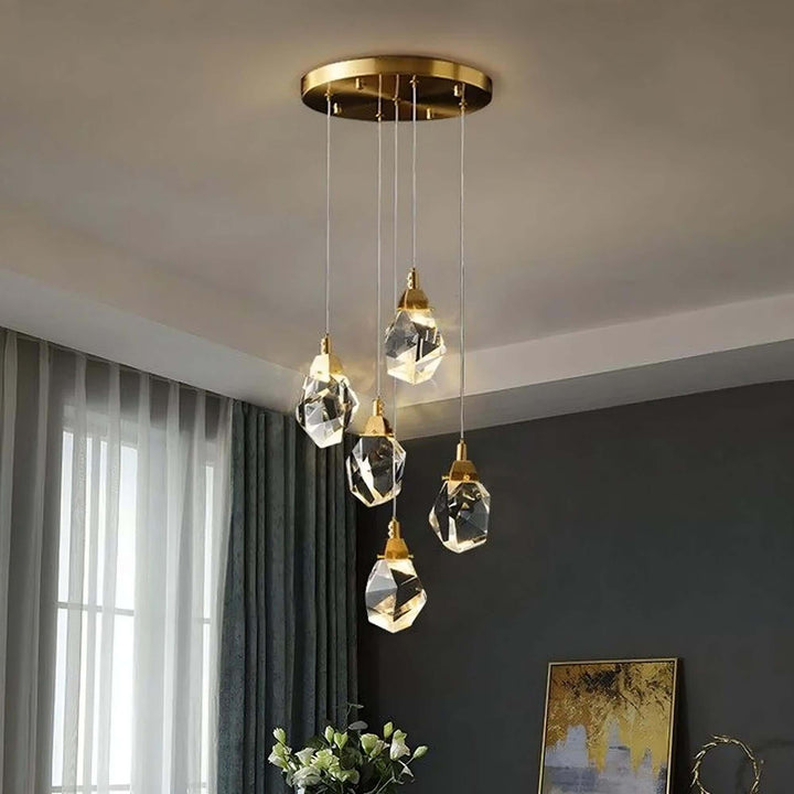 Harmony indoor crystal chandelier with 5 lamps, featuring elegant design and sparkling crystals